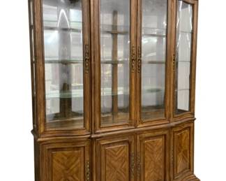 2118 - 2 Part China Cabinet 81 x 68 x 14 used, untested, as-is electric/electronic/mechanical item -no guarantee all components are present
