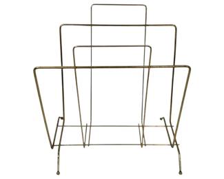 1620 - Mid-Century Brass Magazine Rack 13.25 x 11.5 x 13.5
