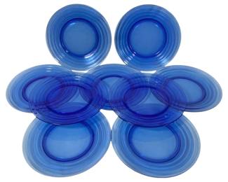 1614 - 9 Moderntone Cobalt Blue 8" Lunch Plates
