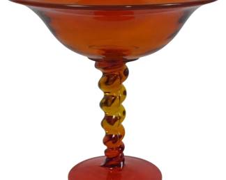 3230 - Amberina Twisted Stem Compote 7x7"
