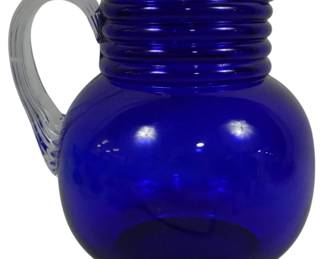 3262 - Cobalt Blue West Virginia Weston Glass Pitcher 8"
