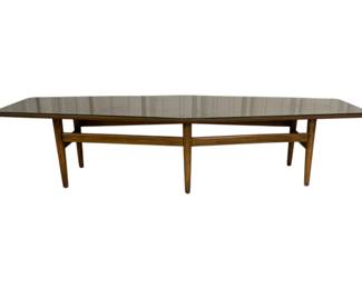2251 - Mid-Century Modern Coffee Table, Glass Top 15 x 64 x 23
