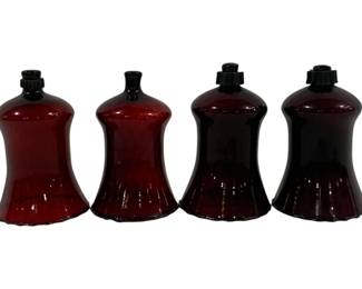871 - 4 Red Glass Globes 6"
