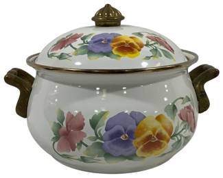 851 - Metal Pot w/ Lid & Handles 7 x 9
