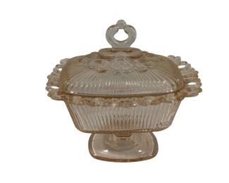 271 - Indiana Old Colony Lace Edge Candy Dish pink, 7 x 5 x 7.5
