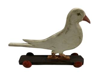 199 - Wood Bird on Skate 14 x 11 x 3
