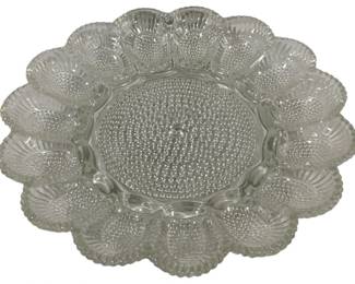1050 - Indiana Clear Hobnail Deviled Egg Tray 11"
