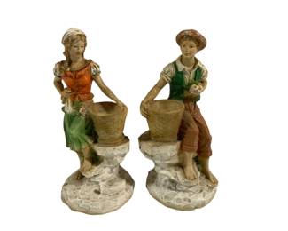 374 - Pair Boy & Girl Statues 14.5"
