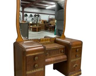 2037 - Vintage Waterfall Walnut Vanity 68 x 46 x 18
