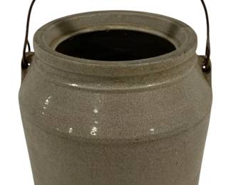 1351 - Vintage Stoneware Crock w/ Handle 10 x 10

