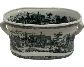 1484 - Dark Transferware Large Tub 9 x 19 x 13
