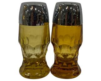 574 - Anchor Hocking Amber Georgian Salt & Pepper 4"
