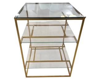 2566 - 3 Tier Glass & Metal Table 27 x 20 x 20
