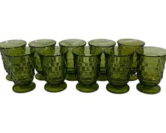 590 - 10 Whitehall Avocado Juice Tumblers 3.75"
