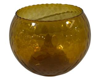 564 - Vintage Amber Empoli Bowl Vase 7"

