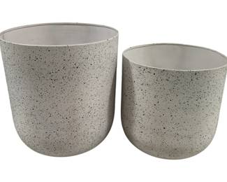 1453 - Pair Metal Planters 9 x 9, 10 x 10
