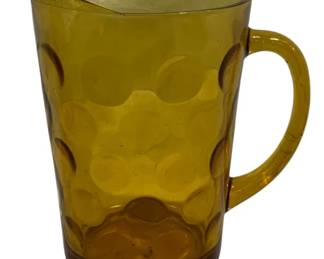 558 - Hazel Atlas Amber El Dorado Pitcher 8.5" chipped
