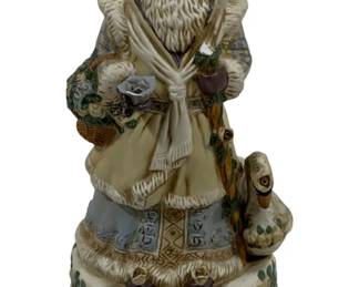 484 - Vintage Victorian-Style Santa Music Box Figurine 11" tall used as-is electric/electronic/mechanical item - no guarantee all components, untested
