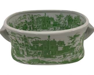 1485 - Green & White Small Tub 6 x 15 x 9

