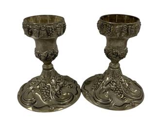 237 - Pair Metal Candleholders 5"
