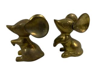 360 - Pair Brass Mice 4.5"
