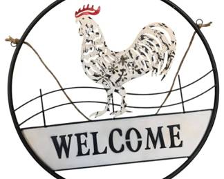 2433 - Metal Welcome Chicken Sign 18"
