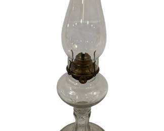 1415 - Vintage Reverse Wild Rose Oil Lamp 16"
