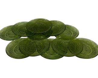 813 - 11 Anchor Hocking Soreno Green 6" Plates
