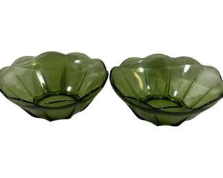 806 - 2 Anchor Hocking Swedish Modern Bowls avocado, 8"
