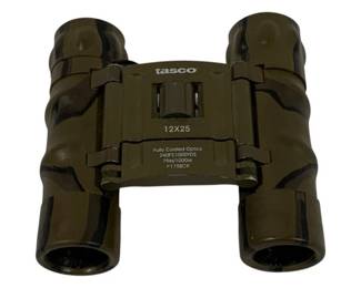 514 - TASCO Camo 12x25 Binoculars used as-is electric/electronic/mechanical item - no guarantee all components, untested
