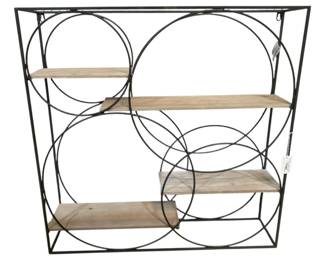 2447 - Wood & Metal Wall Shelf 32 x 32 x 7
