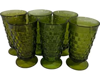 553 - 6 Whitehall Avocado Iced Tea Glasses 6"
