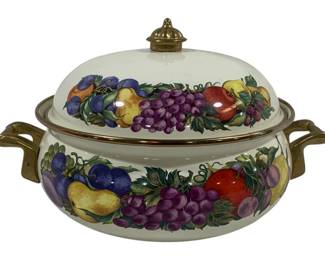 872 - Cornucopia Metal Pot w/ Lid & Handles 12 x 8
