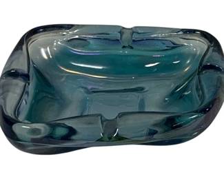 1604x - Murano Blue Ashtray 5 x 6
