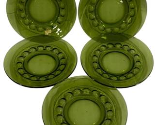 818 - 5 Indiana Kings Crown Green 8.5" Plates

