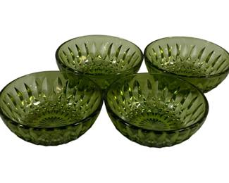 811 - 4 Indiana Mt Vernon Green Bowls 5"
