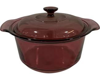 426 - Corning Visions Cranberry Dutch Oven, 11 x 7 3.5L
