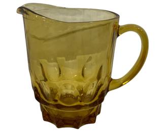 583 - Hazel Atlas Thumbprint Amber Pitcher 7"
