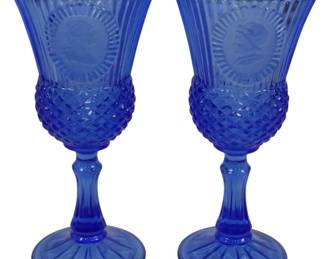3266 - 2 Avon Fostoria George Washington Goblets 8"
