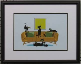 9083 - CAT LOUNGE PRINTS 23 X 18.5
