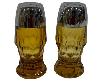 576 - Anchor Hocking Amber Georgian Salt & Pepper 4"
