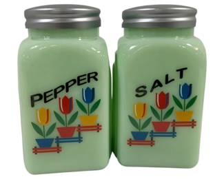 2234 - Jadeite Tulip Salt & Pepper Shakers 4"
