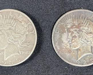 704 1925 35 Peace Dollars