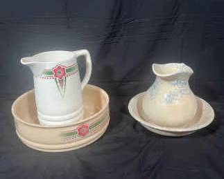 774 Ceramic Pitcher Wash Basin Pair