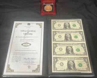 775 Uncut Bills Commemorative Coin