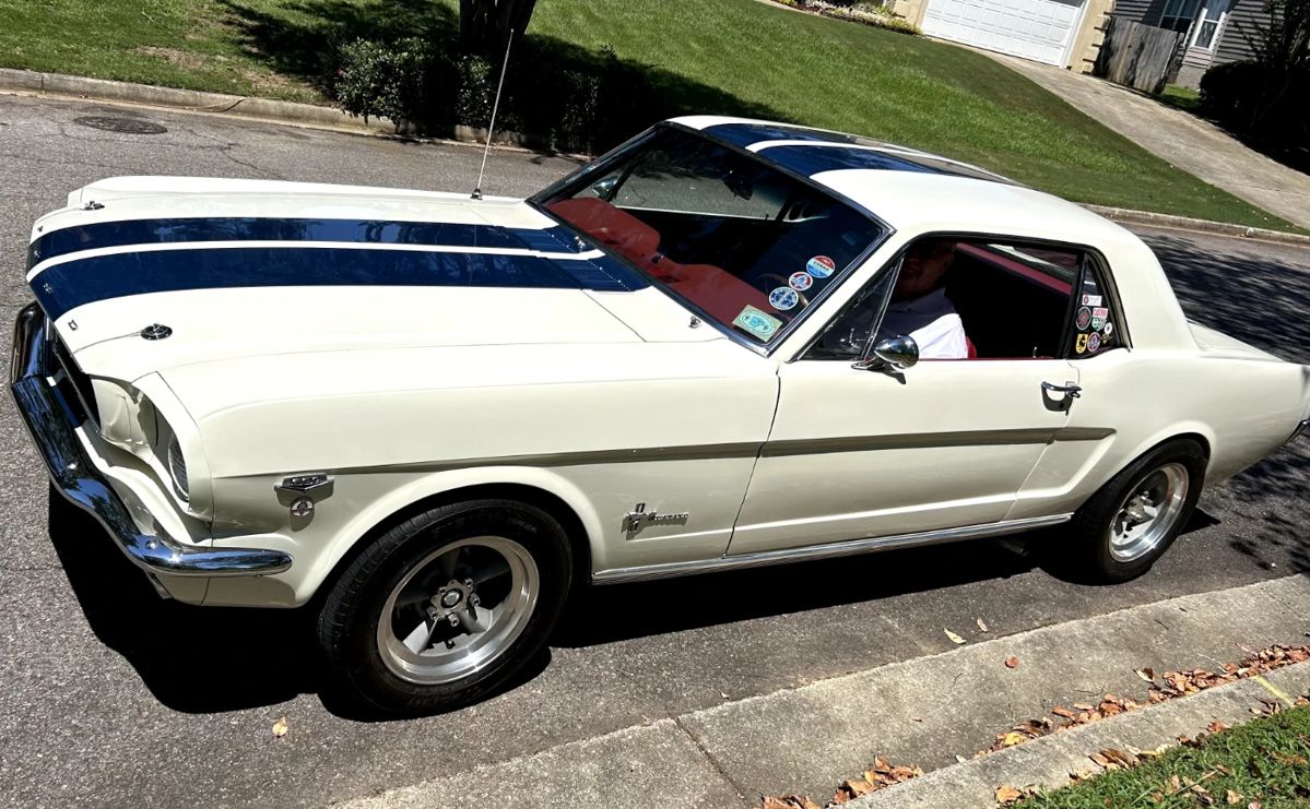 https://ctbids.com/estate-sale/38777/item/4406812/1965-Ford-Mustang-Coupe-Shelby-Inspired-Build-with-Authentic-Carroll-Shelby-Signed-Glove-Box This 1965 Ford Mustang Coupe is a striking Shelby-inspired build that blends classic Mustang heritage with authentic performance upgrades. While it is not a true Shelby, the car has been carefully “Shelby-ized” with the right period touches and enhancements. Under the hood, it carries a 289 CI V8 with a 4-barrel carburetor paired to a Borg-Warner T-10 4-speed transmission, custom aluminum driveshaft, and an 8-inch rear axle with 3.55 gears. Performance features include headers with dual side exhaust, Koni shocks on all four corners, disc brakes up front, and American Racing Torque Thrust wheels for a true competition look