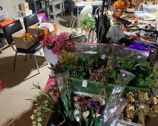 Silk flowers, greenery, Halloween decor, fall decor.