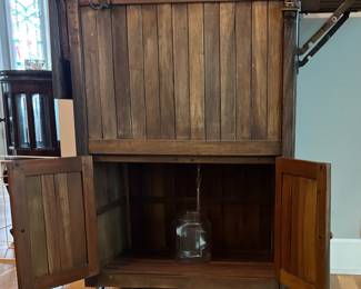 Rustic Wooden Ice Box Cabinet