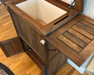 Rustic Wooden Ice Box Cabinet