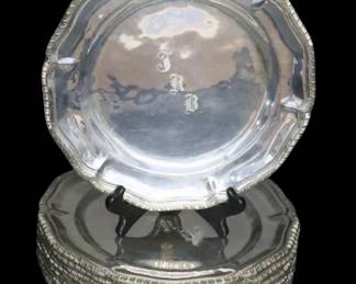 Lot 638 12 STERLING MEXICAN PLATES